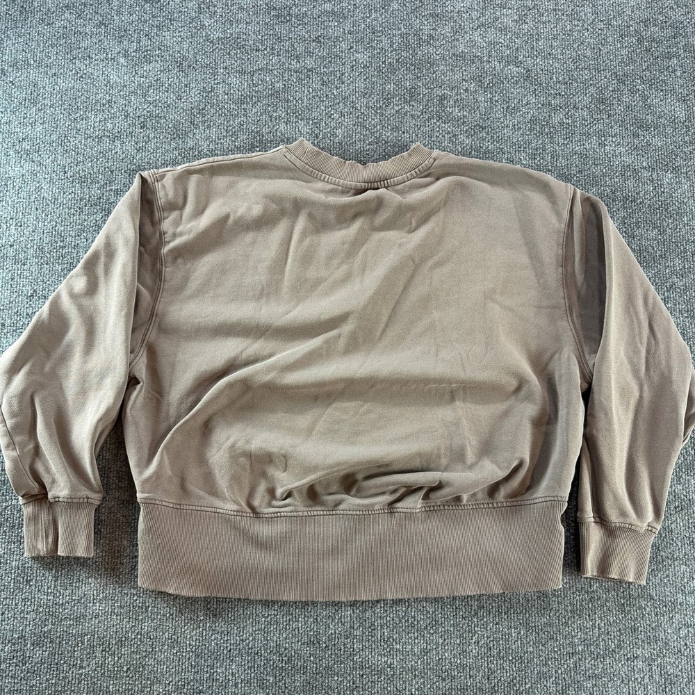 JoyLab Womens Relaxed French Terry Crewneck Sweatshirt Taupe Brown Med Fall Cozy - Picture 4 of 7